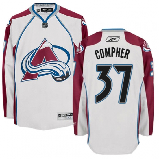 Youth Reebok Colorado Avalanche #37 J.T. Compher Authentic White Away NHL Jersey - Ujersey