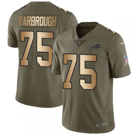Youth Nike Buffalo Bills #75 Eddie Yarbrough Limited Olive/Gold 2017 Salute to Service NFL Jersey - Ujersey