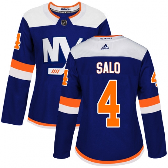 Women's Adidas New York Islanders #4 Robin Salo Premier Blue Alternate NHL Jersey - Ujersey
