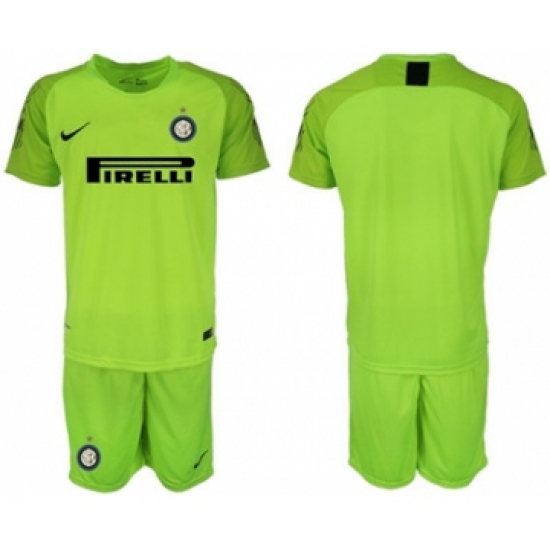 Inter Milan Blank Shiny Green Goalkeeper Soccer Club Jersey