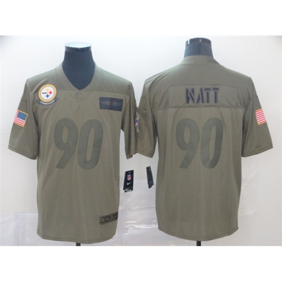 Men's Pittsburgh Steelers #90 T. J. Watt 2019 Camo Salute To Service Limited Stitched Jersey - Ujersey