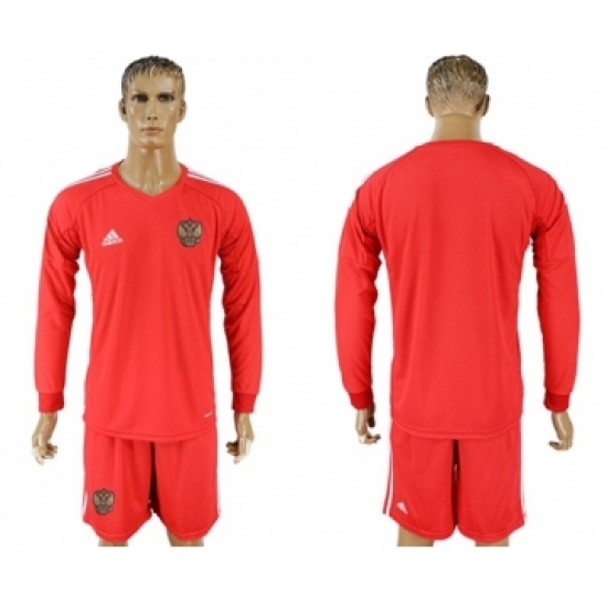 Russia Blank Red Long Sleeves Goalkeeper Soccer Country Jersey