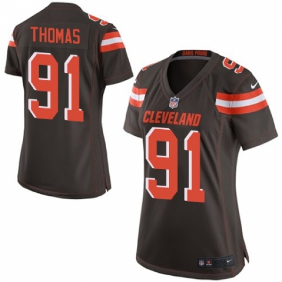Women's Nike Cleveland Browns #91 Chad Thomas Game Brown Team Color NFL Jersey - Ujersey