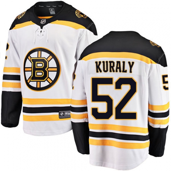 Youth Boston Bruins #52 Sean Kuraly Authentic White Away Fanatics Branded Breakaway NHL Jersey - Ujersey