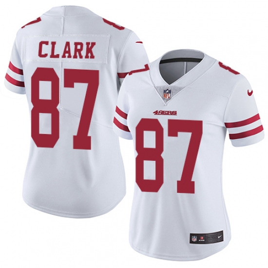 Women's Nike San Francisco 49ers #87 Dwight Clark White Vapor Untouchable Limited Player NFL Jersey - Ujersey