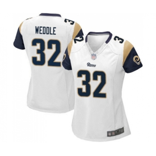 Women's Los Angeles Rams #32 Eric Weddle Game White Football Jersey - Ujersey