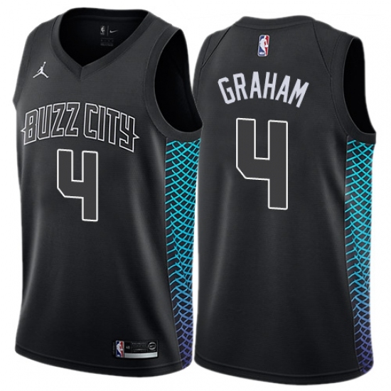 Youth Nike Jordan Charlotte Hornets #4 Devonte Graham Swingman Black NBA Jersey - City Editionn - Ujersey