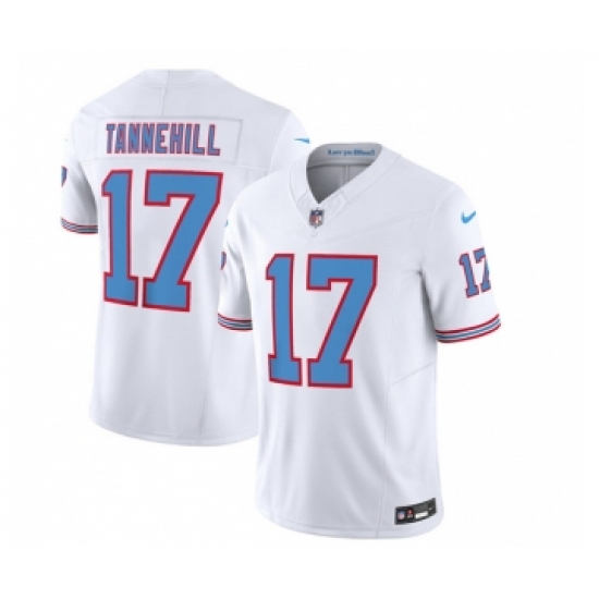 Men's Nike Tennessee Titans #17 Ryan Tannehill White 2023 F.U.S.E. Vapor Limited Throwback Football Stitched Jersey - Ujersey
