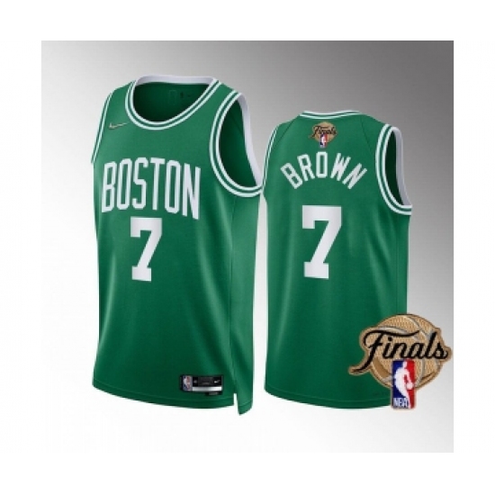 Men's Boston Celtics #7 Jaylen Brown Green 2022 Finals Stitched Jersey - Ujersey