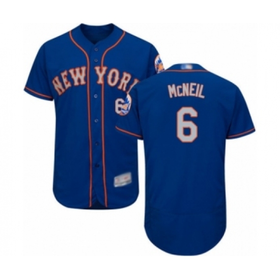 Men's New York Mets #6 Jeff McNeil Royal Gray Alternate Flex Base Authentic Collection Baseball Jersey - Ujersey