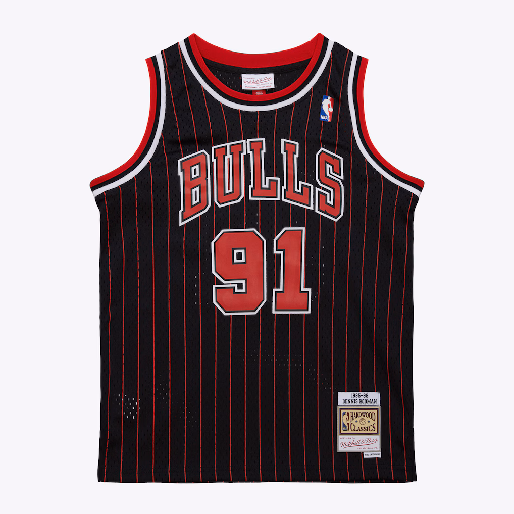 Youth Chicago Bulls Dennis Rodman Black 1995/96 Swingman Jersey