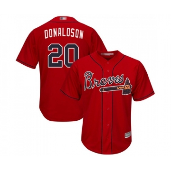 Men's Atlanta Braves #20 Josh Donaldson Replica Red Alternate Cool Base Baseball Jersey - Ujersey
