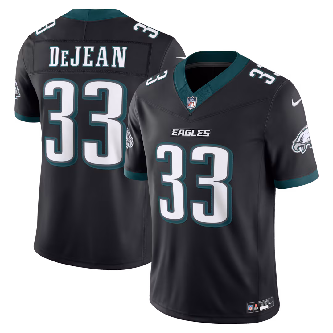 Men's Philadelphia Eagles Cooper DeJean Nike Black Alternate Vapor F.U.S.E. Stitched Limited Jersey