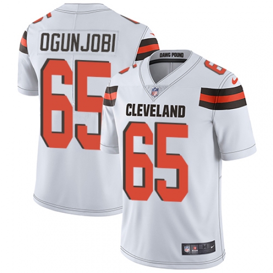 Men's Nike Cleveland Browns #65 Larry Ogunjobi White Vapor Untouchable Limited Player NFL Jersey - Ujersey
