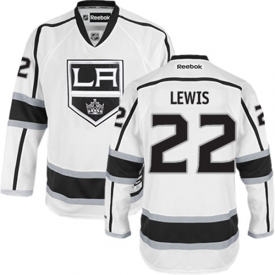 Youth Reebok Los Angeles Kings #22 Trevor Lewis Authentic White Away NHL Jersey - Ujersey