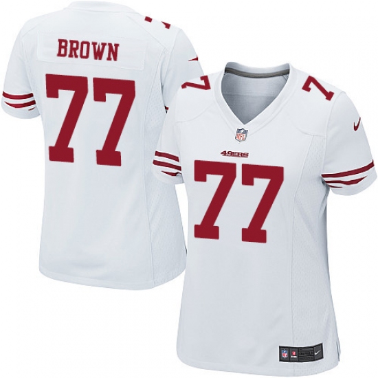 Women's Nike San Francisco 49ers #77 Trent Brown Game White NFL Jersey - Ujersey