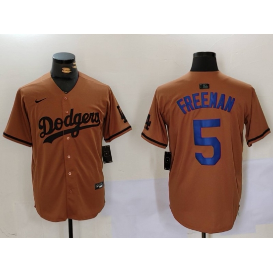 Men's Los Angeles Dodgers #5 Freddie Freeman Olive Cool Base Limited Stitched Jersey - Ujersey