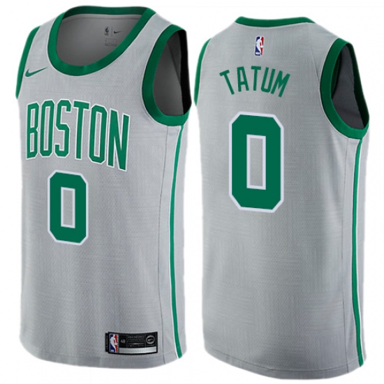 Youth Nike Boston Celtics #0 Jayson Tatum Swingman Gray NBA Jersey - City Edition - Ujersey