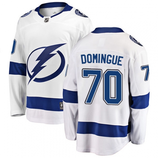Youth Tampa Bay Lightning #70 Louis Domingue Fanatics Branded White Away Breakaway NHL Jersey - Ujersey