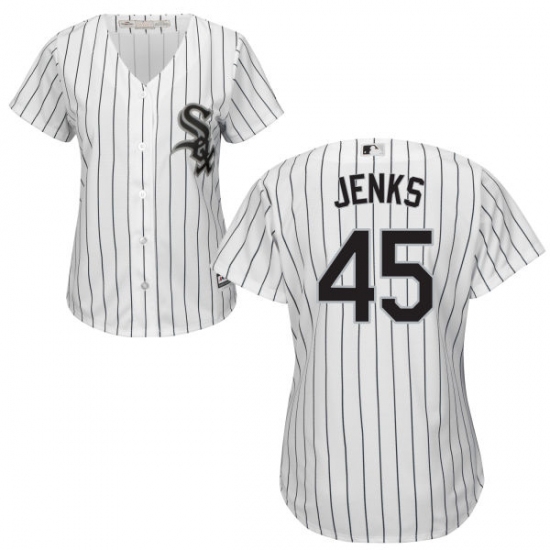 Women's Majestic Chicago White Sox #45 Bobby Jenks Authentic White Home Cool Base MLB Jersey - Ujersey