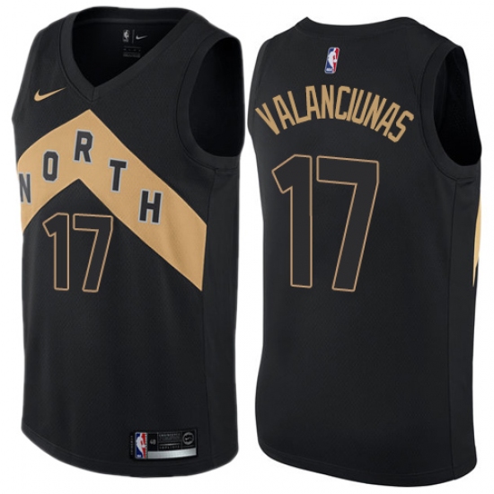 Youth Nike Toronto Raptors #17 Jonas Valanciunas Swingman Black NBA Jersey - City Edition - Ujersey