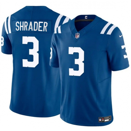 Men's Indianapolis Colts #3 Spencer Shrader Blue 2025 F.U.S.E. Vapor Limited Football Stitched Jersey - Ujersey