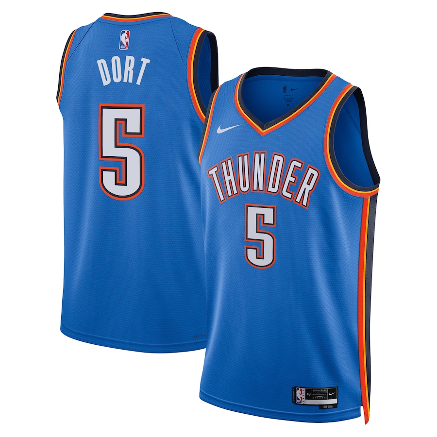 Unisex Oklahoma City Thunder Luguentz Dort Nike Blue Swingman Jersey - Icon Edition - Ujersey NHL