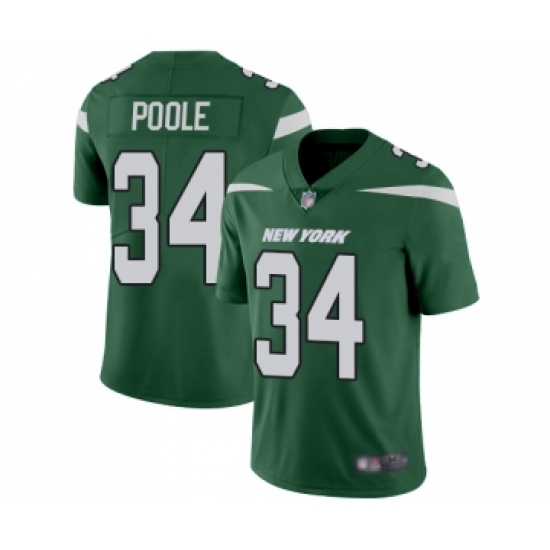 Youth New York Jets #34 Brian Poole Green Team Color Vapor Untouchable Limited Player Football Jersey - Ujersey