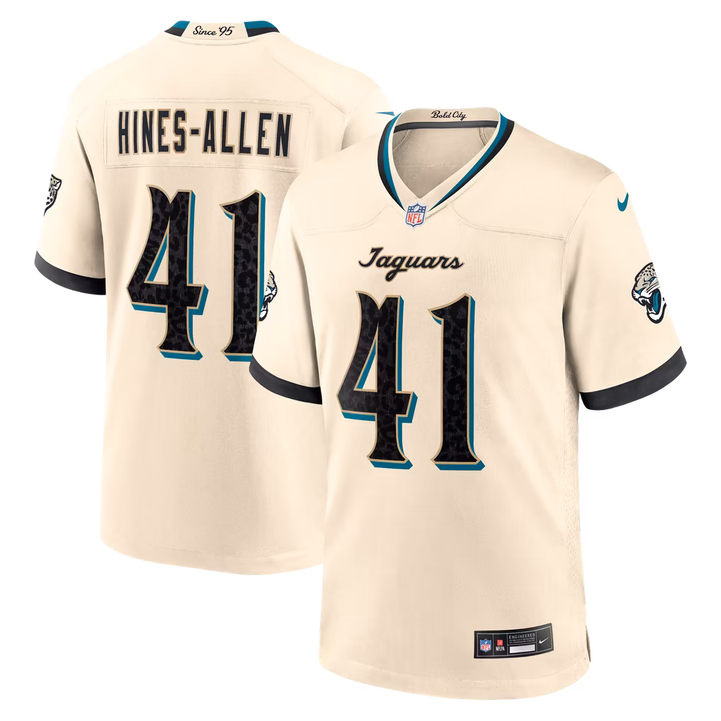Men's Jacksonville Jaguars Josh Hines-Allen Nike Natural 2026 Rivalries Collection Game Jersey - SUjersey01