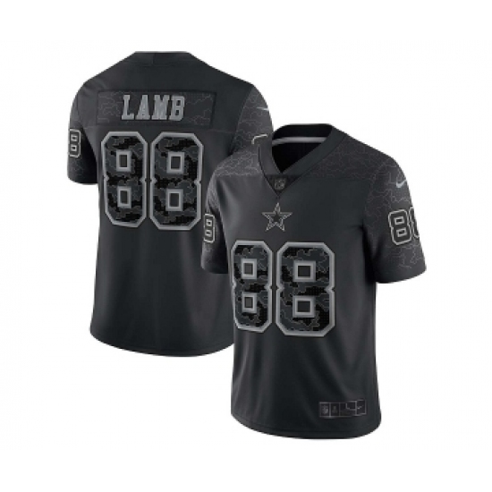 Men's Dallas Cowboys #88 CeeDee Lamb Black Reflective Limited Stitched Football Jersey - Ujersey