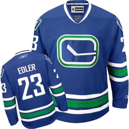 Men's Reebok Vancouver Canucks #23 Alexander Edler Authentic Royal Blue Third NHL Jersey - Ujersey