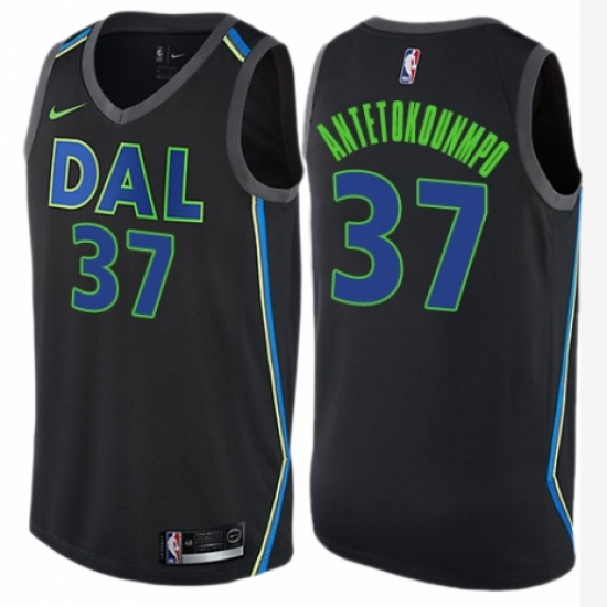 Women's Nike Dallas Mavericks #37 Kostas Antetokounmpo Swingman Black NBA Jersey - City Edition - Ujersey