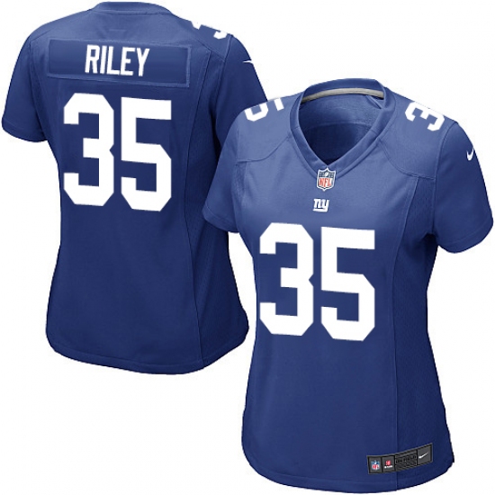 Women's Nike New York Giants #35 Curtis Riley Game Royal Blue Team Color NFL Jersey - Ujersey