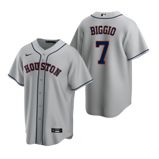 Men's Nike Houston Astros #7 Craig Biggio Gray Road Stitched Baseball Jersey - Ujersey