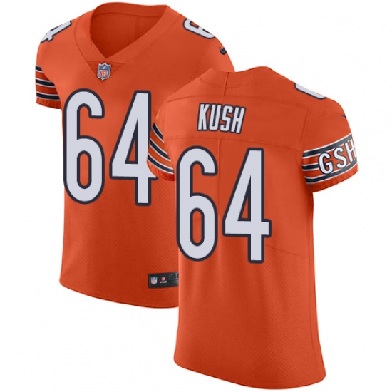 Men's Nike Chicago Bears #64 Eric Kush Orange Alternate Vapor Untouchable Elite Player NFL Jersey - Ujersey