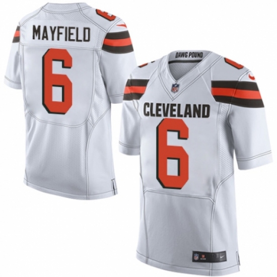 Men's Nike Cleveland Browns #6 Baker Mayfield Elite White NFL Jersey - Ujersey