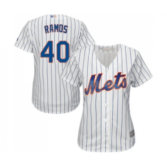 Women's New York Mets #40 Wilson Ramos Authentic White Home Cool Base Baseball Jersey - Ujersey