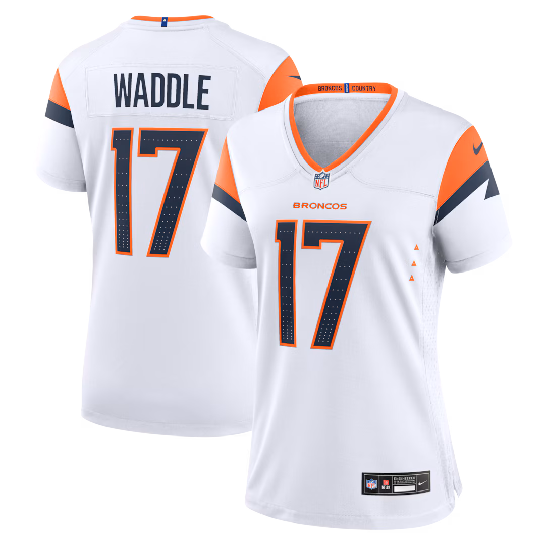 Women's Denver Broncos Jaylen Waddle Nike White Game Jersey
