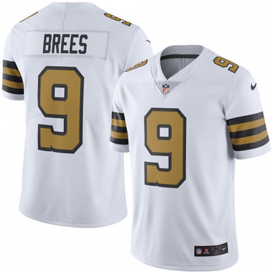 Men's Nike New Orleans Saints #9 Drew Brees Limited White Rush Vapor Untouchable NFL Jersey - Ujersey