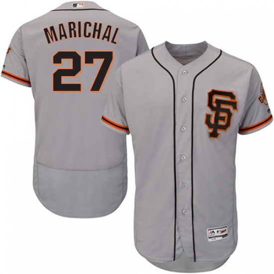 Men's Majestic San Francisco Giants #27 Juan Marichal Grey Alternate Flex Base Authentic Collection MLB Jersey - Ujersey