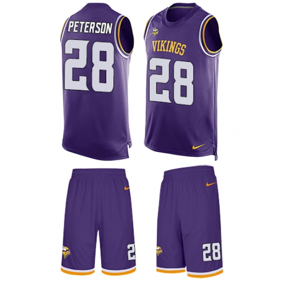 Men's Nike Minnesota Vikings #28 Adrian Peterson Limited Purple Tank Top Suit NFL Jersey - Ujersey