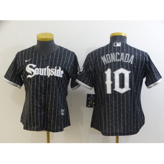 Women's Nike Chicago White Sox #10 Yoan Moncada Black Alternate Jersey - Ujersey