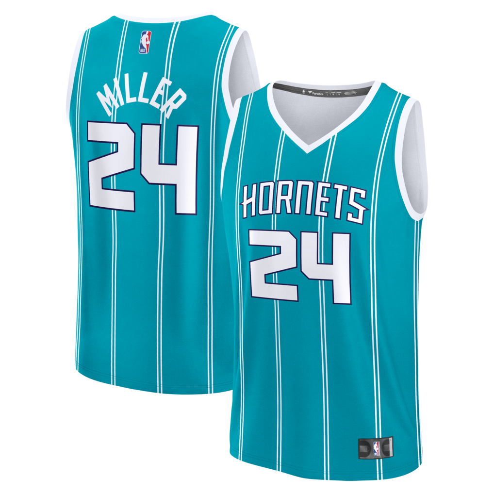Youth Charlotte Hornets Brandon Miller Fanatics Teal Fast Break Replica Jersey - Icon Edition - ujerseystore
