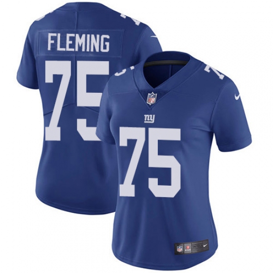 Women's New York Giants #75 Cameron Fleming Royal Blue Team Color Stitched Vapor Untouchable Limited Jersey - Ujersey