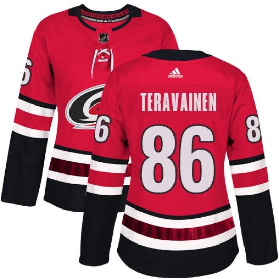 Women's Adidas Carolina Hurricanes #86 Teuvo Teravainen Premier Red Home NHL Jersey - Ujersey