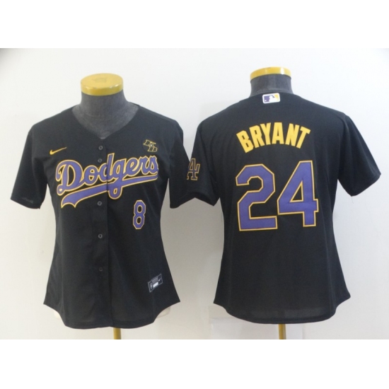 Women's Nike Los Angeles Dodgers #24 Kobe Bryant Black Jersey - Ujersey