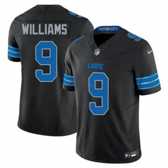 Youth Detroit Lions #9 Jameson Williams Black 2024 F U S E Vapor Limited Stitched Jersey - Ujersey
