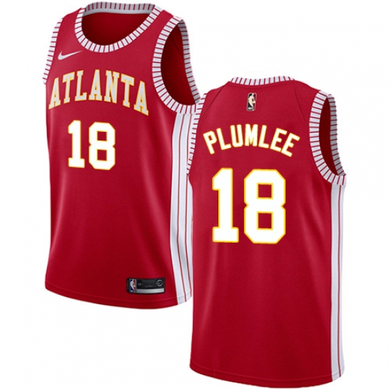 Women's Nike Atlanta Hawks #18 Miles Plumlee Swingman Red NBA Jersey Statement Edition - Ujersey