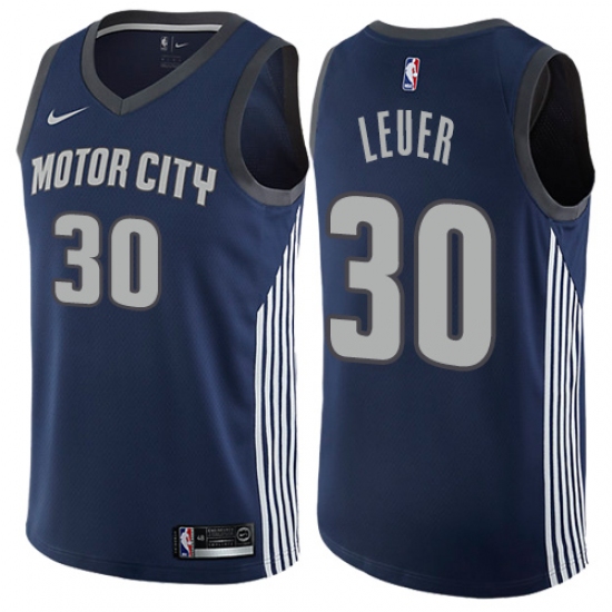 Women's Nike Detroit Pistons #30 Jon Leuer Swingman Navy Blue NBA Jersey - City Edition - Ujersey