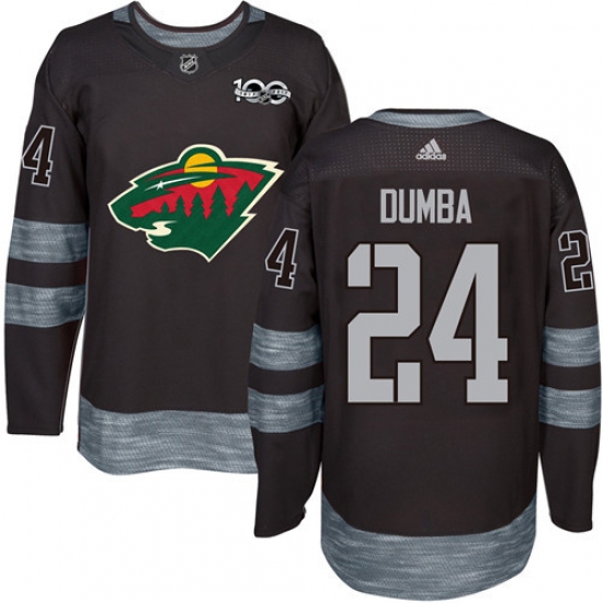 Men's Adidas Minnesota Wild #24 Matt Dumba Authentic Black 1917-2017 100th Anniversary NHL Jersey - Ujersey